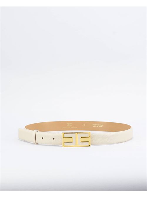 Leather belt with enamel logo plaque Elisabetta Franchi ELISABETTA FRANCHI | Belt | CT02S46E2193